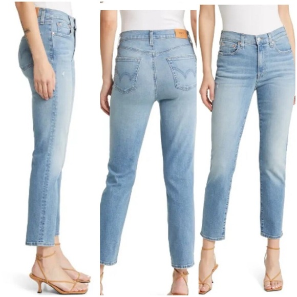 Edwin Denim - Anthropologie EDWIN Bree ankle jeans in Reverie light wash mid rise cropped
